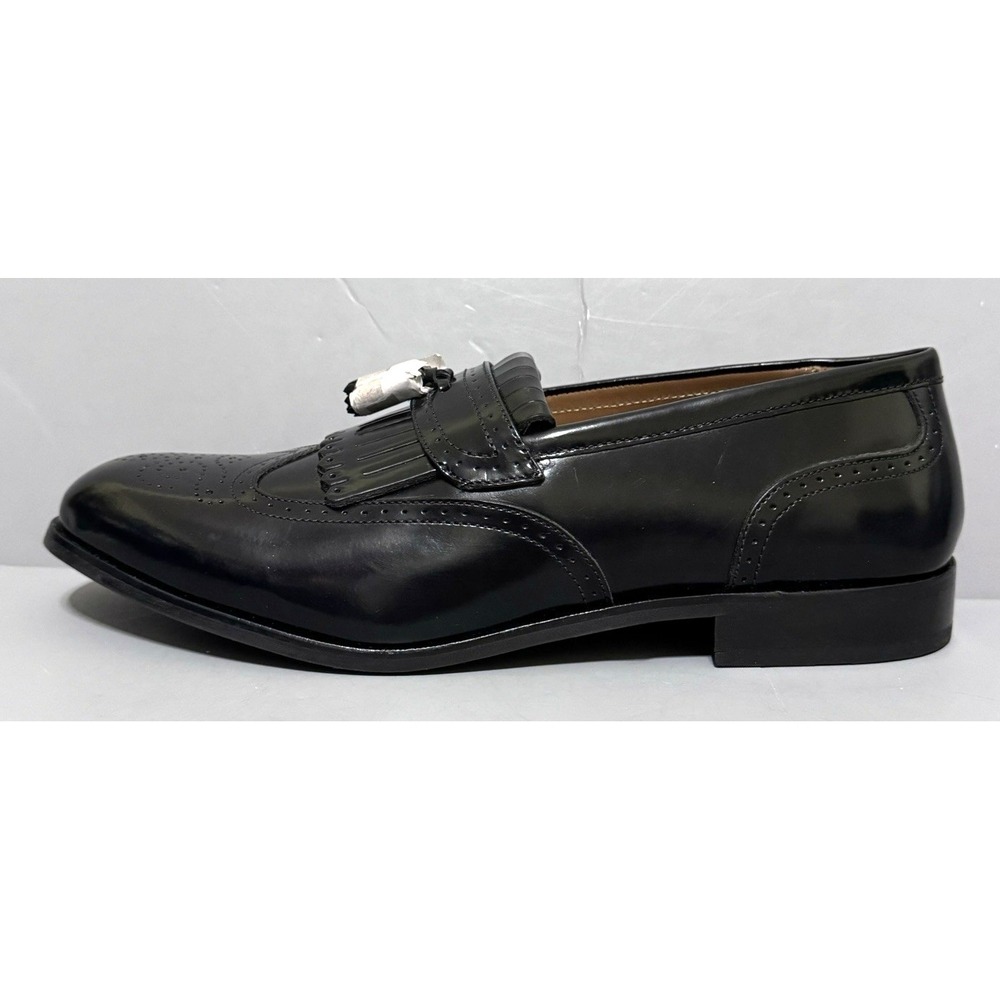Florsheim Shoes Mens 11 D Kiltie Wingtip Tassel Loafers Black Dress